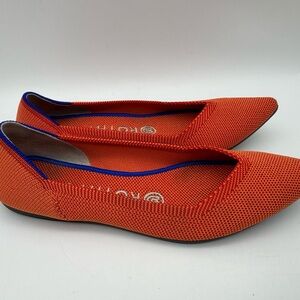 Rothy's The Point Persimmon Orange Pointed Toe Ballet Flats Women's Size 6 US